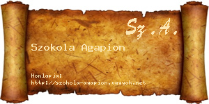 Szokola Agapion névjegykártya